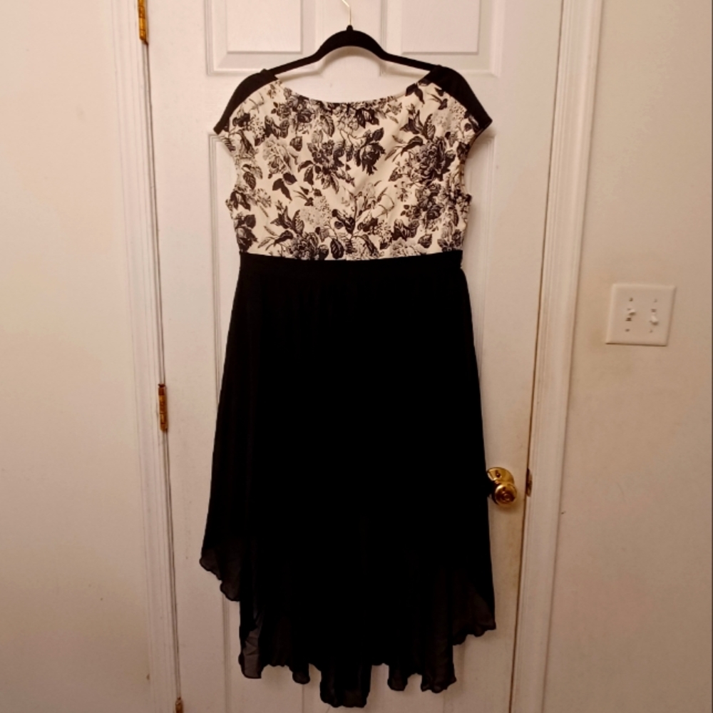 Floral print and Black High-low dress